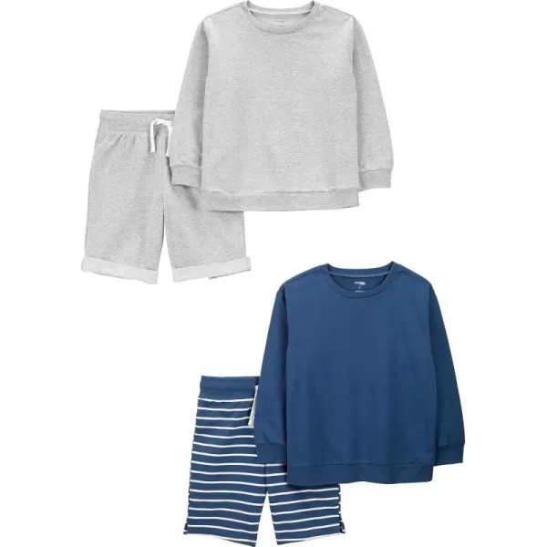 Simple Joys by Carters boys 4piece Sweatshirt SetGreyNavy