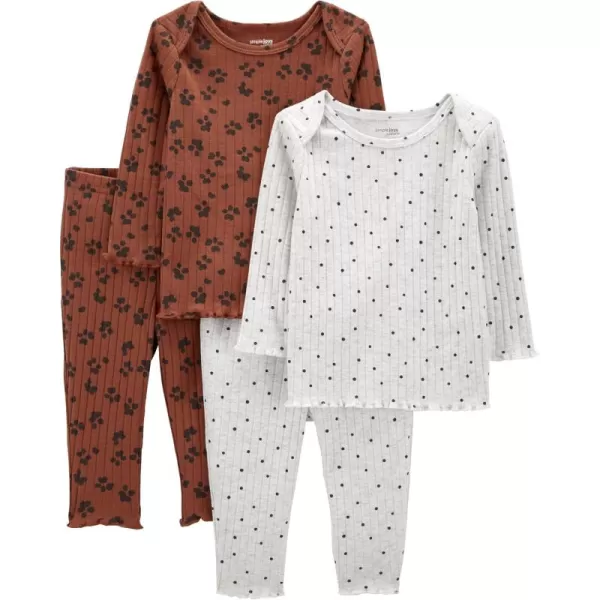 Simple Joys by Carters unisexbaby 4piece Textured SetBrown Animal PrintGrey Dots