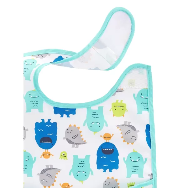 Simple Joys by Carters Baby 4 Pack Feeder Bibs dinoowlsmintnavy hearts One SizeTeal Blue  FiretruckMonsterStripe