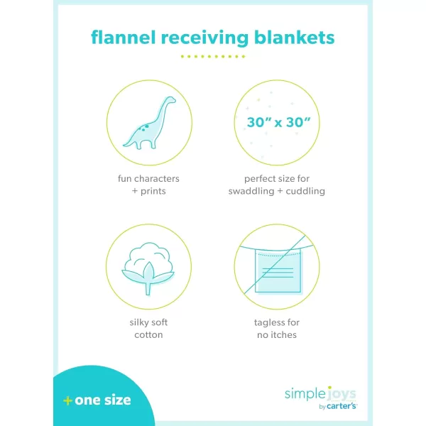 Simple Joys by Carters Unisex Babies Flannel Receiving Blankets Pack of 7GreyWhiteBlack