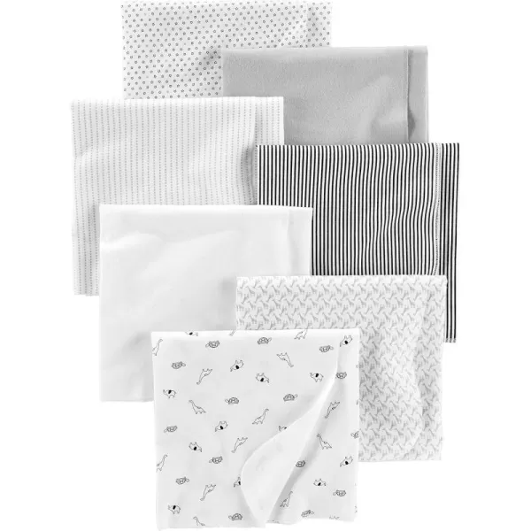 Simple Joys by Carters Unisex Babies Flannel Receiving Blankets Pack of 7GreyWhiteBlack