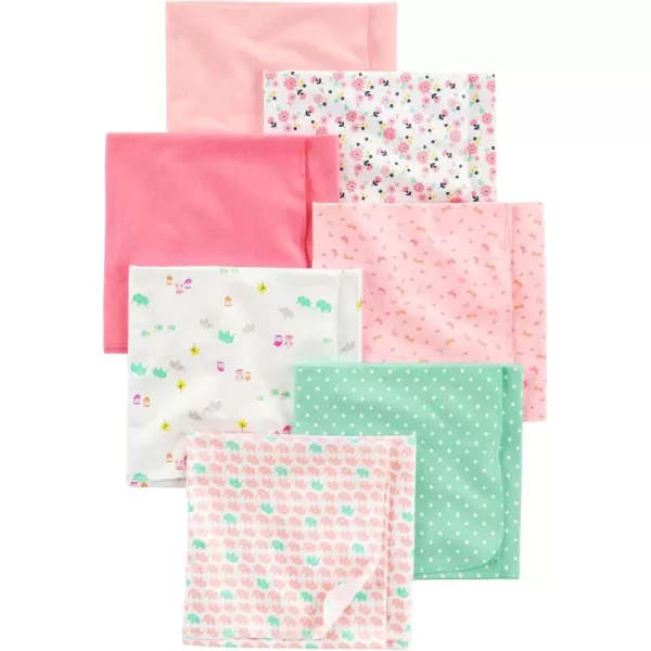 Simple Joys by Carters Unisex Babies Flannel Receiving Blankets Pack of 7PinkWhite