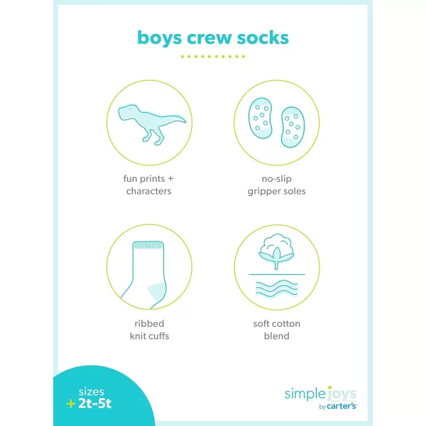 Simple Joys by Carters Baby 12Pack SocksMulticolorDinosaurMonsterStripe