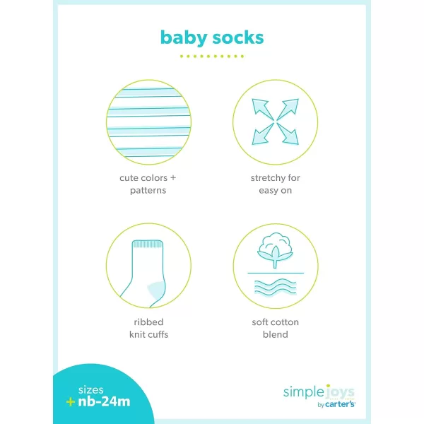 Simple Joys by Carters Baby 12Pack SocksMulticolorSolid Colors