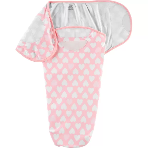 Simple Joys by Carters Baby Girls Cotton Swaddle Blankets MultipacksPink HeartsWhite Floral