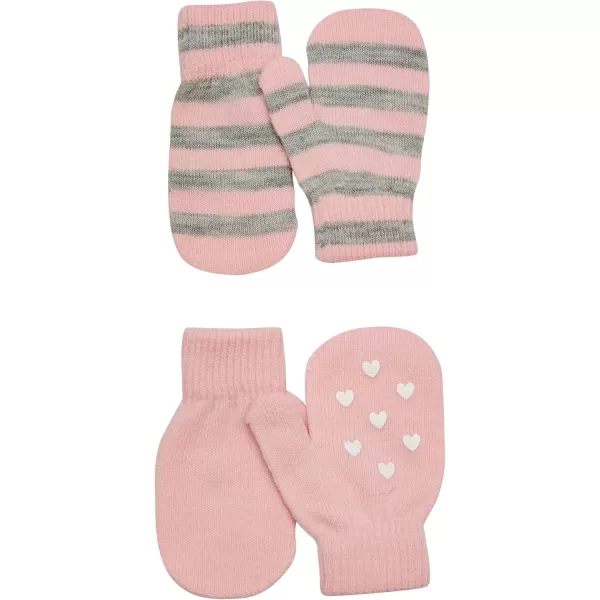 Simple Joys by Carters Baby Hat and Mitten SetGrey StripePinkHearts