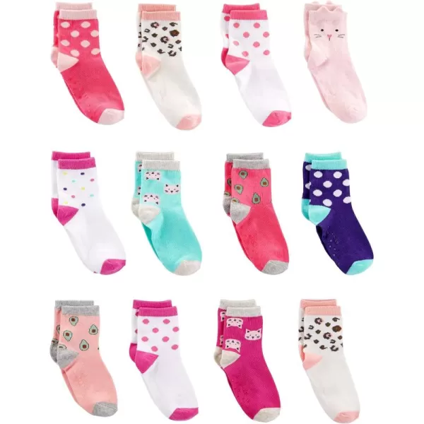 Simple Joys by Carters Baby 12Pack SocksAnimal PrintAvocadosCatDots