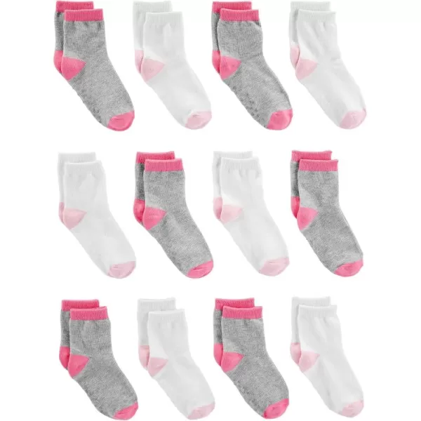 Simple Joys by Carters Baby 12Pack SocksGreyPinkWhite