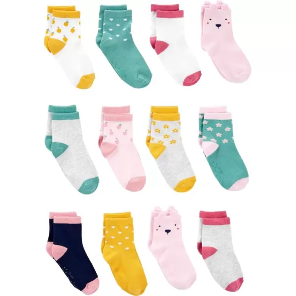 Simple Joys by Carters Baby 12Pack SocksMulticolorFlowersFruitHearts