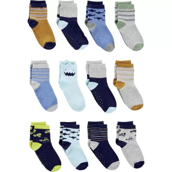 Simple Joys by Carters Baby 12Pack SocksMulticolorMonsterSharksStripe