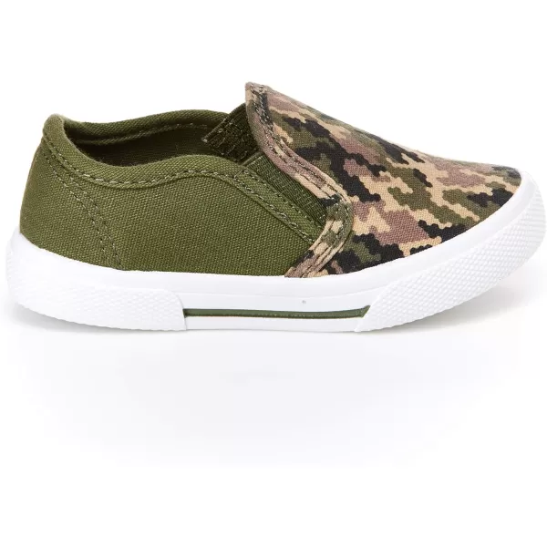 Simple Joys by Carters Unisex Kids and Toddlers Casual Slipon Canvas ShoeGreen Camo