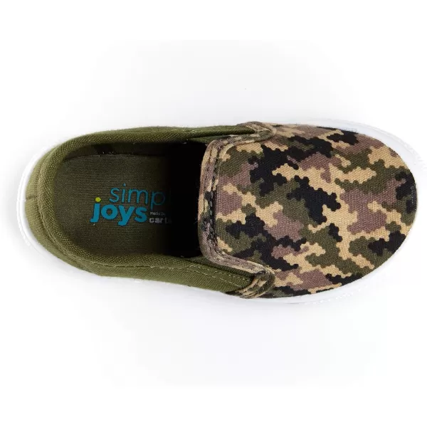 Simple Joys by Carters Unisex Kids and Toddlers Casual Slipon Canvas ShoeGreen Camo