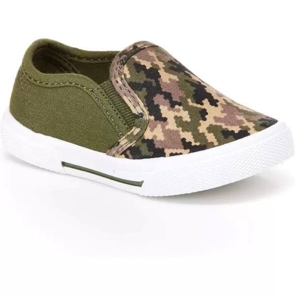 Simple Joys by Carters Unisex Kids and Toddlers Casual Slipon Canvas ShoeGreen Camo