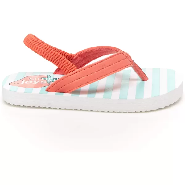 Simple Joys by Carters Girls and Toddlers Kimmie Nora Jelly Sandal SetSilverTurquoise Blue Stripe