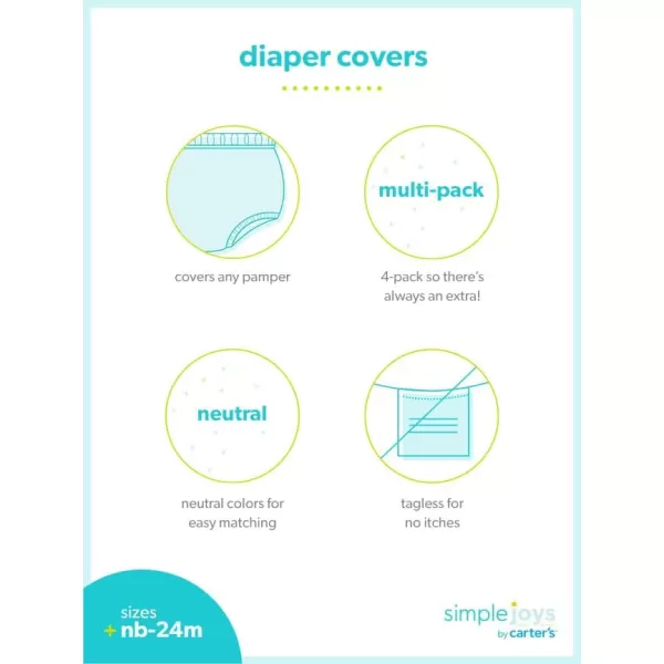 Simple Joys by Carters Baby Girls 4Pack Diaper CoversNavyWhite