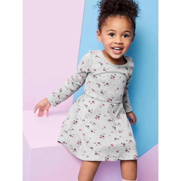 Simple Joys by Carters Girls 2Pack Stretch Rib DressesGrey FloralPlum