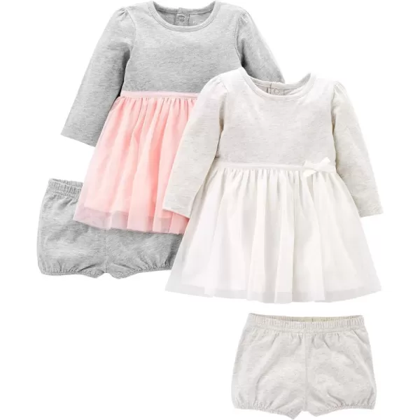 Simple Joys by Carters Girls 2Pack Stretch Rib DressesPinkGrey