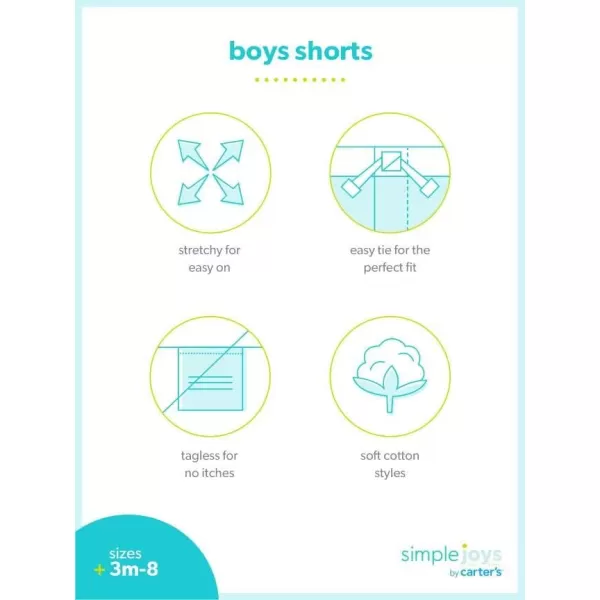 Simple Joys by Carters Babies Toddlers and Boys Knit Shorts Pack of 3Navy HeatherCharcoal HeatherGrey