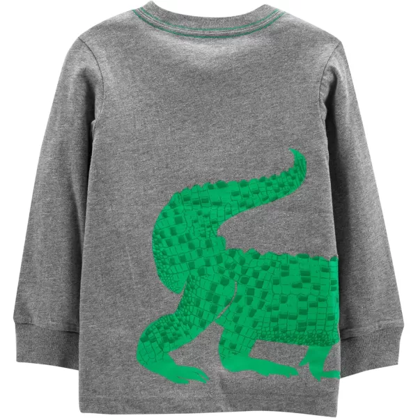 Simple Joys by Carters Boys 3Pack Long Sleeve ShirtsBlack GeniusGreen RocketGrey Crocodile