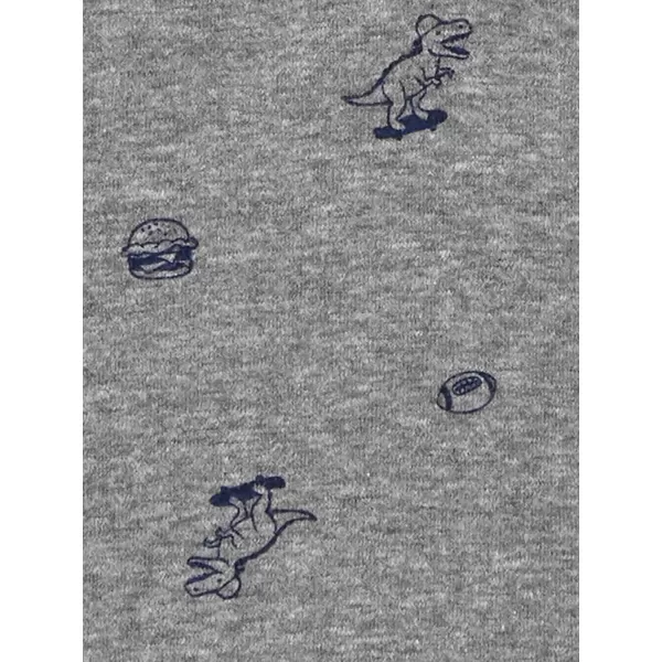 Simple Joys by Carters Boys 3Pack Long Sleeve ShirtsGrey DinosaurWhiteYellow Stripe