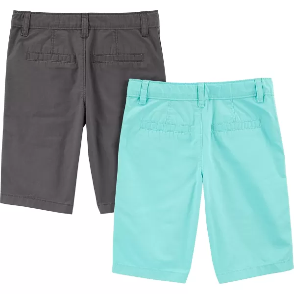 Simple Joys by Carters Boys Flat Front Shorts Pack of 2GreyMint Green Kid