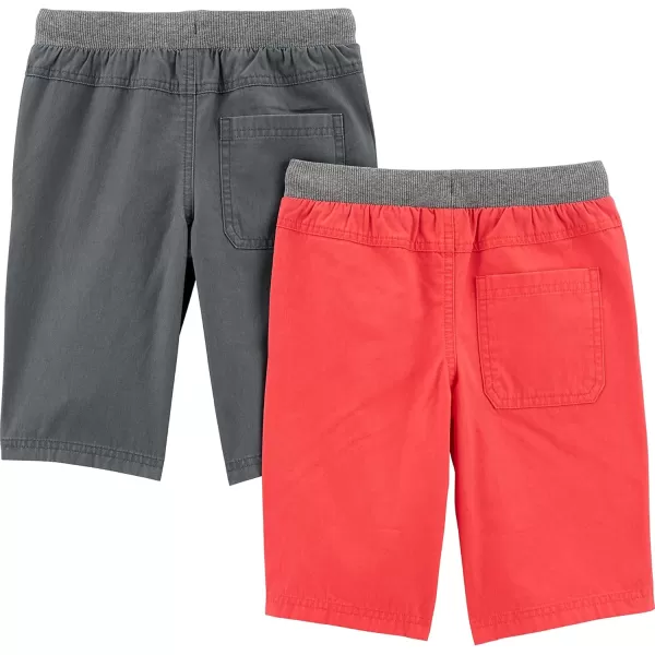 Simple Joys by Carters Boys Shorts Pack of 2GreyRed