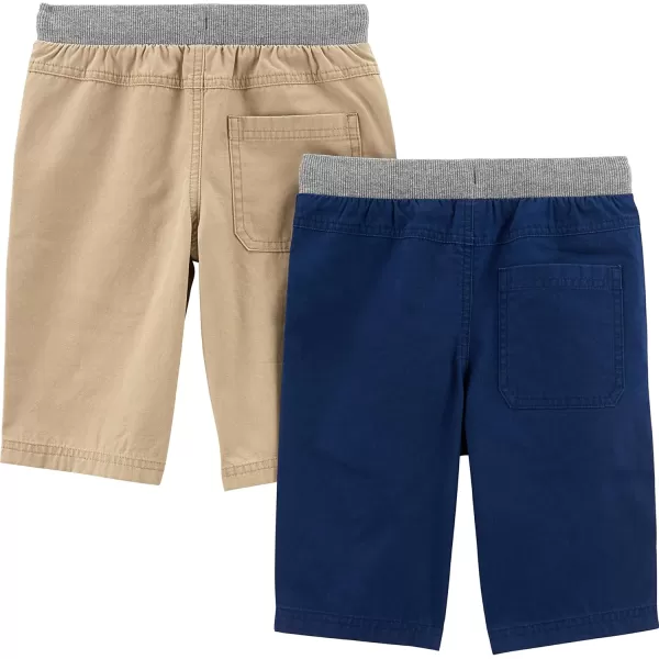 Simple Joys by Carters Boys Shorts Pack of 2Light Khaki BrownNavy