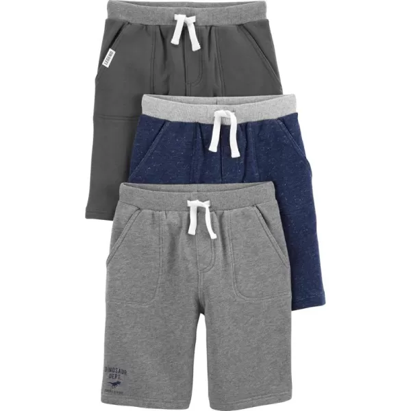 Simple Joys by Carters Babies Toddlers and Boys Knit Shorts Pack of 3Navy HeatherCharcoal HeatherGrey