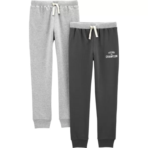 Simple Joys by Carters Baby Boys 2Pack Athletic Knit Jogger PantsLight Grey HeatherDark Grey