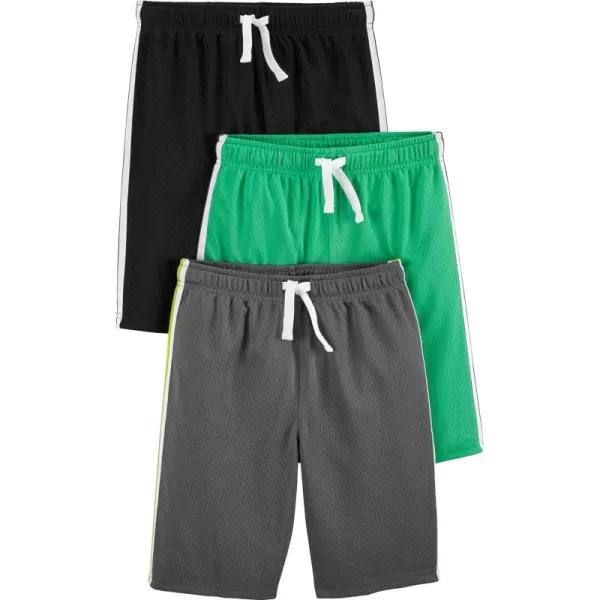 Simple Joys by Carters Boys 3Pack Mesh ShortsBlackGreenGrey