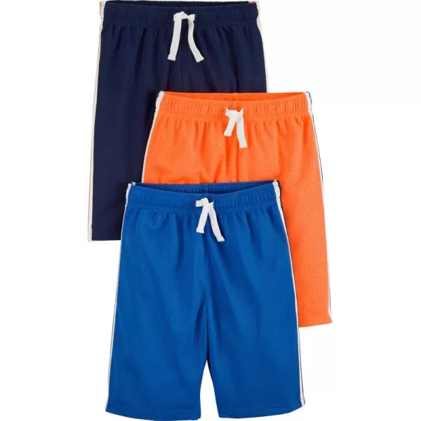 Simple Joys by Carters Boys 3Pack Mesh ShortsBlueOrangeNavy