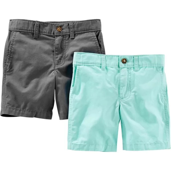 Simple Joys by Carters Boys Flat Front Shorts Pack of 2GreyMint Green