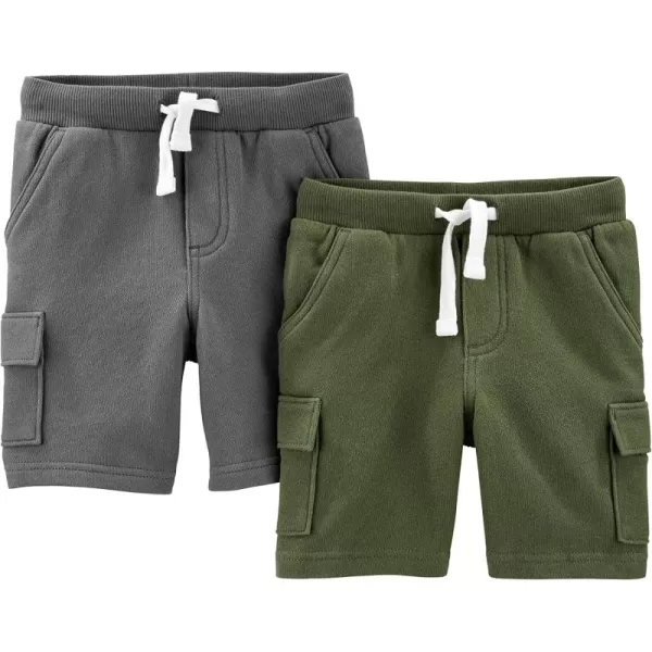 Simple Joys by Carters Boys Knit Cargo Shorts Pack of 2OliveGrey