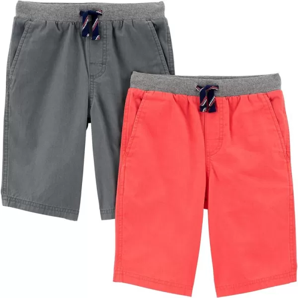 Simple Joys by Carters Boys Shorts Pack of 2GreyRed