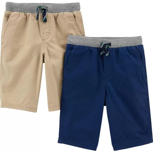 Simple Joys by Carters Boys Shorts Pack of 2Light Khaki BrownNavy