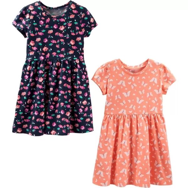 Simple Joys by Carters Girls ShortSleeve and Sleeveless Dress Sets Pack of 2FloralButterfly