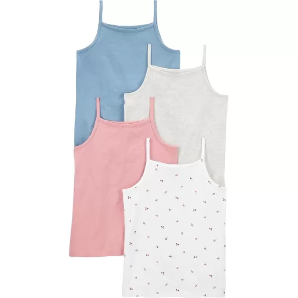 Simple Joys by Carters Girls and Toddlers Tank Tops Pack of 4BlueGreyPinkWhite Floral