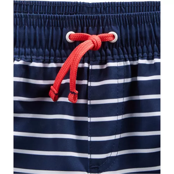 Simple Joys by Carters Toddlers and Baby Boys Swimsuit Trunk and Rashguard SetNavy Red AnchorWhite Stripe