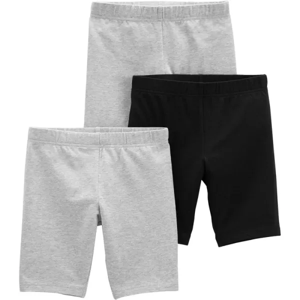 Simple Joys by Carters Babies Toddlers and Girls Bike Shorts Pack of 3GreyBlack