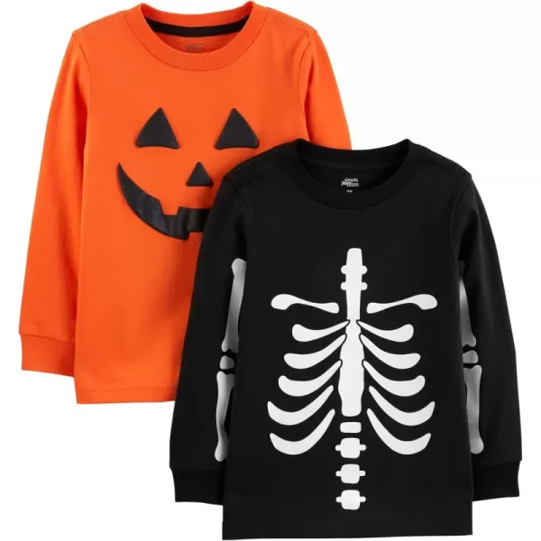 Simple Joys by Carters Baby 2Pack Holiday LongSleeve TeesHalloween Pumpkin PrintSkeleton