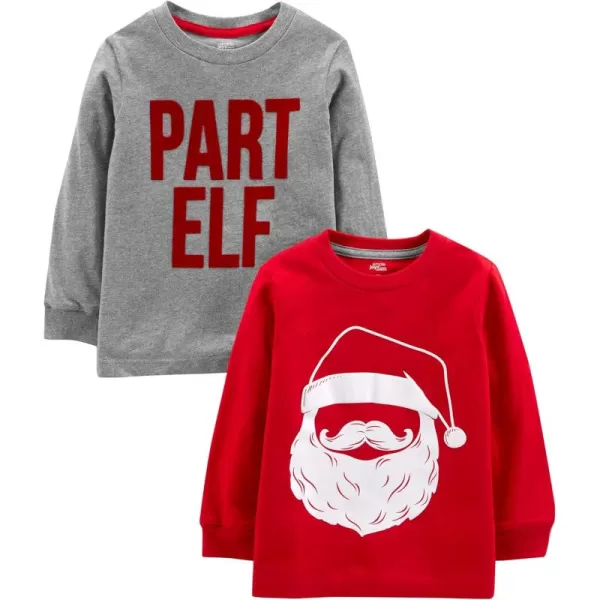 Simple Joys by Carters Baby 2Pack Holiday LongSleeve TeesRedGrey