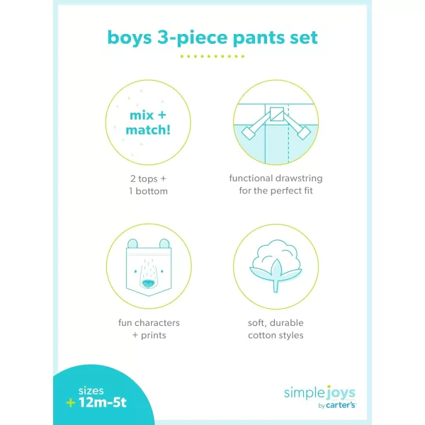 Simple Joys by Carters babyboys 3piece Playwear SetChambray