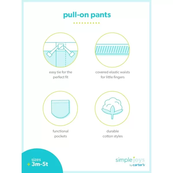 Simple Joys by Carters Baby Boys 2Pack Pull on PantGreenGrey