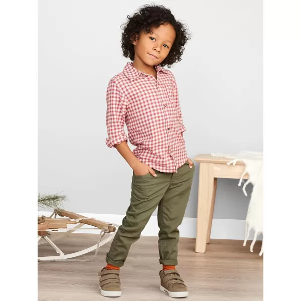 Simple Joys by Carters Boys LongSleeve Woven Shirt Pack of 2Green PlaidRed Gingham Plaid