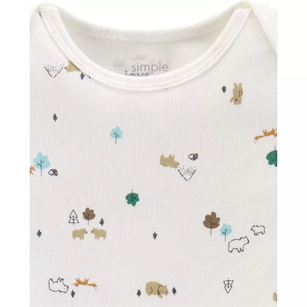 Simple Joys by Carters Unisex Babies LongSleeve BodysuitBearForest AnimalsStripe