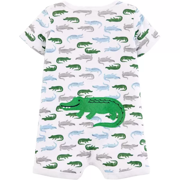 Simple Joys by Carters unisexbaby 3pack Snapup RompersNavy StripeRed ConstructionWhite Alligator