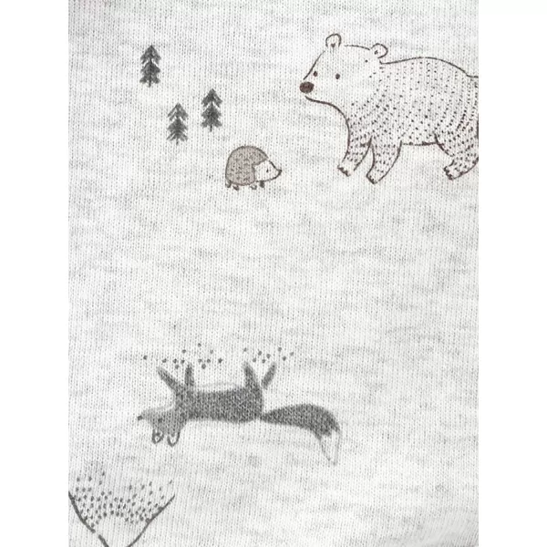 Simple Joys by Carters unisexbaby 4pack Side Snap BodysuitBrownGrey Forest AnimalsWhiteBear Print