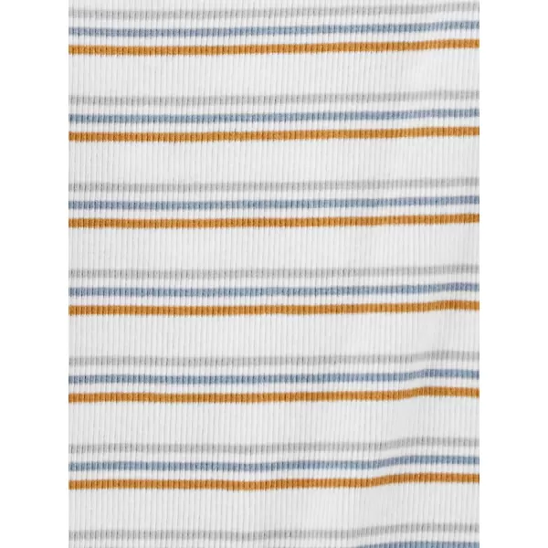 Simple Joys by Carters unisexbaby 4pack Side Snap BodysuitDusty BlueGoldGrey HeatherWhite Stripe