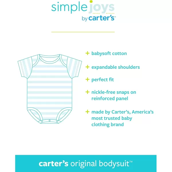 Simple Joys by Carters unisexbaby 8pack Shortsleeve BodysuitWhite