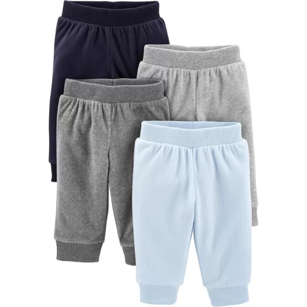 Simple Joys by Carters Baby 4Pack Fleece PantsDark GreyGrey HeatherLight BlueNavy